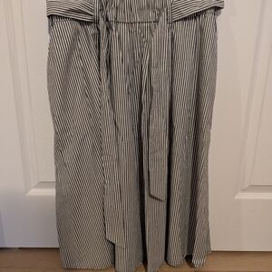 Michael Kors Navy and White Striped Maxi Skirt